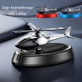 Solar Powered Rotation Helicopter Solar Aromatherapy Car Air Freshener Alloy+ABS Wooden Fragrance Auto Aroma Diffuser. 