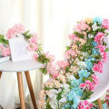 Easy To Hang Artificial Cherry Blossom Hanging Rattan Exquisite Natural-Looking Lifelike Simulated Garland Lightweight Durable  Flower for Wedding Backdrop Party Decoration Restaurant Ambiance Photo. 