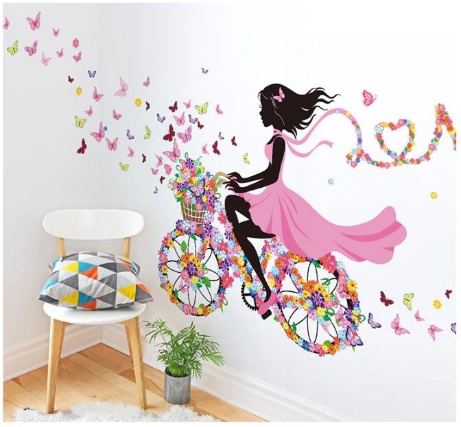 Buy%20More%20Cycle%20Girl%20with%20Wall%20decoration%20stickers%20room%20wallpaper%20bedroom%20nursery%20kids%20room%20Home%20decoration%20Wall%20Stickers%20-%20Image%205