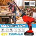 42V 1400W Electric Reciprocating Saws Sabre Saw Outdoor Woodworking Cordless Cutting Machine(No/1x Lithium Battery). 