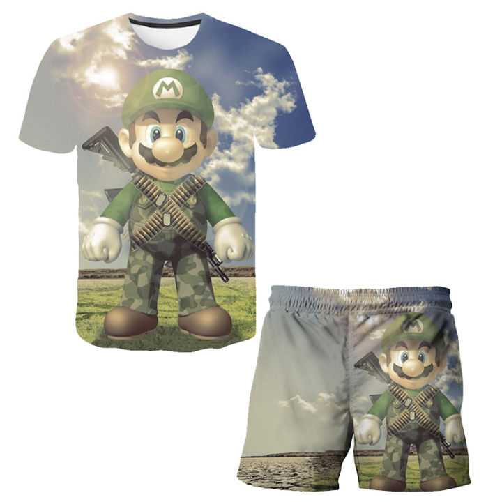 3d%20Super%20Mario%20Bros%20T-shirt%20Set%20Children's%20Sportswear%20Boys'%20Mesh%20Quick%20Drying%20Boys'%20T-shirt%20Shorts%20Set%20Summer%20Beach%20-%20Image%204