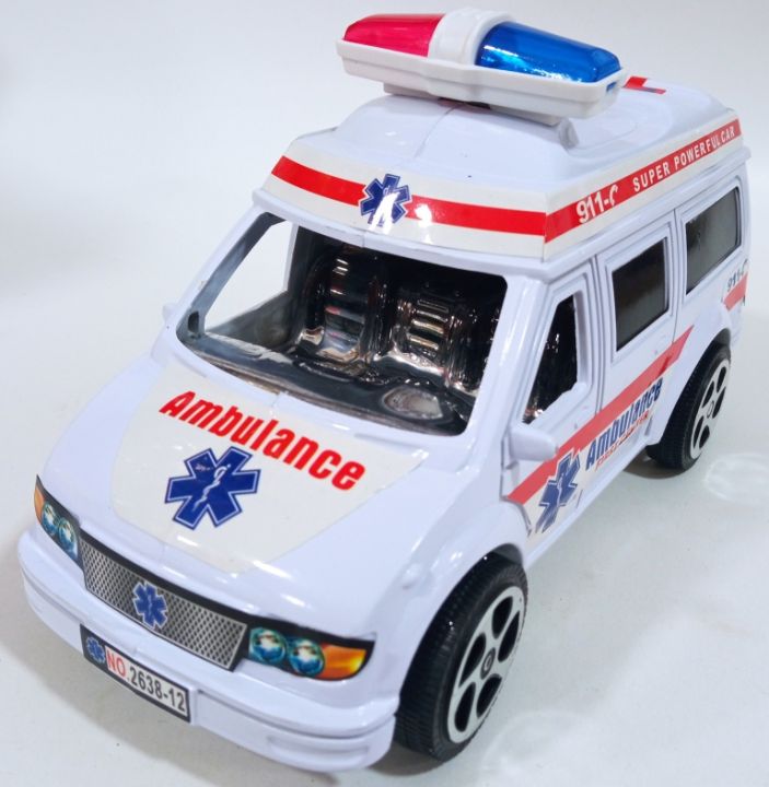 Friction Powered Rescue Ambulance Toy Emergency Vehicle for kids/ Ambulance Medical Vehicles Toy