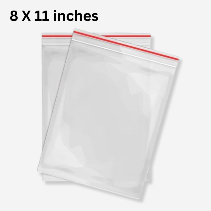 8" X 11" Ziplock Bags Clear Self Sealing Packaging Bags Transparent