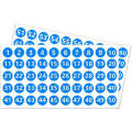Linman Total 10 Sheets Consecutive 1-50 and 51-100 Waterproof Adhesive Blue Background wNew style ith White Letters Number Stickers Round Self-Adhesive Labels for Labeling, 25.4mm. 