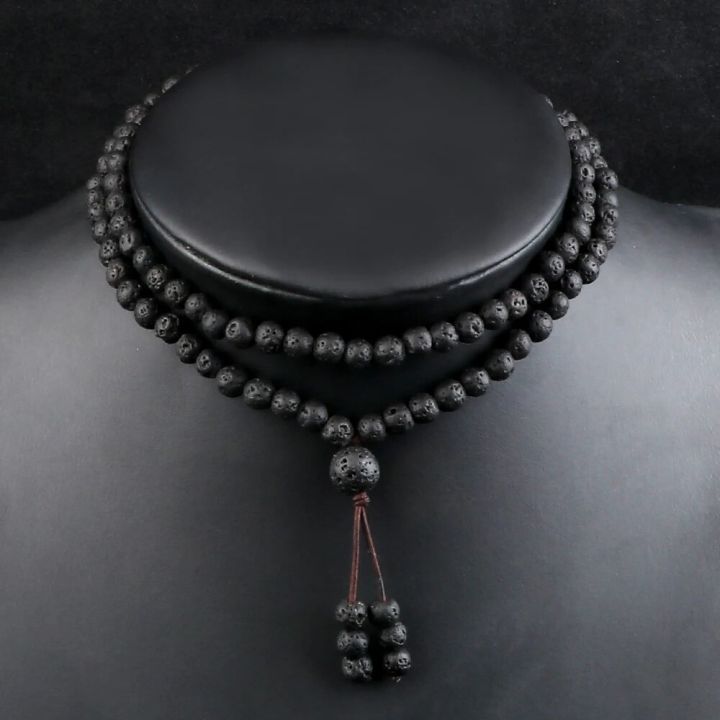 Men%20Volcanic%20Lava%20Stone%20Beaded%20Necklace%20108%20Mala%20Beads%20Meditation%20Yoga%20Wrap%20Bracelets%20Handmade%20Black%20Energy%20Jewelry%20Oil%20Diffuser%20-%20Image%204