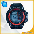 Watch Dual Time Digital & Analog Casual Men's Sport Watch Red Black Gold. 