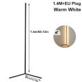 LED corner floor lamp warm white with black without flicker. 