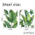 Surface Waterproof Background Home PVC Nursery Strong Stickiness Stickers Mural Art Home Decor Green Leaves Plant. 