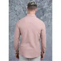 Casual Wear Detailed Linen Long Sleeve Shirt. 