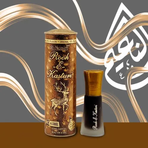 Al Nuaim Perfume Rooh E Kasturi 6 Ml Fragrance Attar Unisex Pocket Perfume Oil Roll On - Kasthuri Perfume