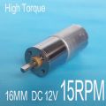 15RPM DC 12V Motor High Torque Geared motors Full metal gear dc 3v 6v 12v 14.8v motor. 