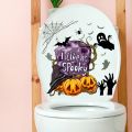GOIKEA Halloween Toilet Sticker Tombstone Pumpkin Ghost Bat Spider I Like It Spooky Self-adhesive Waterproof PVC Wall Art Decoration Decal Party Supplies. 