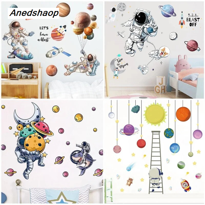 Anedshaop New Astronaut Wall Stickers For Kids Room Home Decoration Diy ...