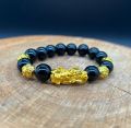 Lucky Fen Shui Bracelet Wealth Bracelet For Men and Women Black Resin Beads Alloy Lion Dragon Fenshui Hand Wear Party Wedding Jewelry. 