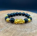 Lucky Fen Shui Bracelet Wealth Bracelet For Men and Women Black Resin Beads Alloy Lion Dragon Fenshui Hand Wear Party Wedding Jewelry. 