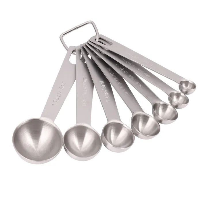 Stainless Steel Measuring Spoons Set of 7 Stackable Measure Spoon for ...