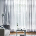 Sheer Curtains Living Room Rod Pocket Window Curtain Panels Bedroom Semi Sheer Voile Curtains White (55''Wx84''L,2 Panels). 
