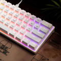 A61K 61KEYS White / Black Mechanical Keyboard Type C Hot-swapable RGB Computer Gaming Mechanical Keyboard Red axis. 
