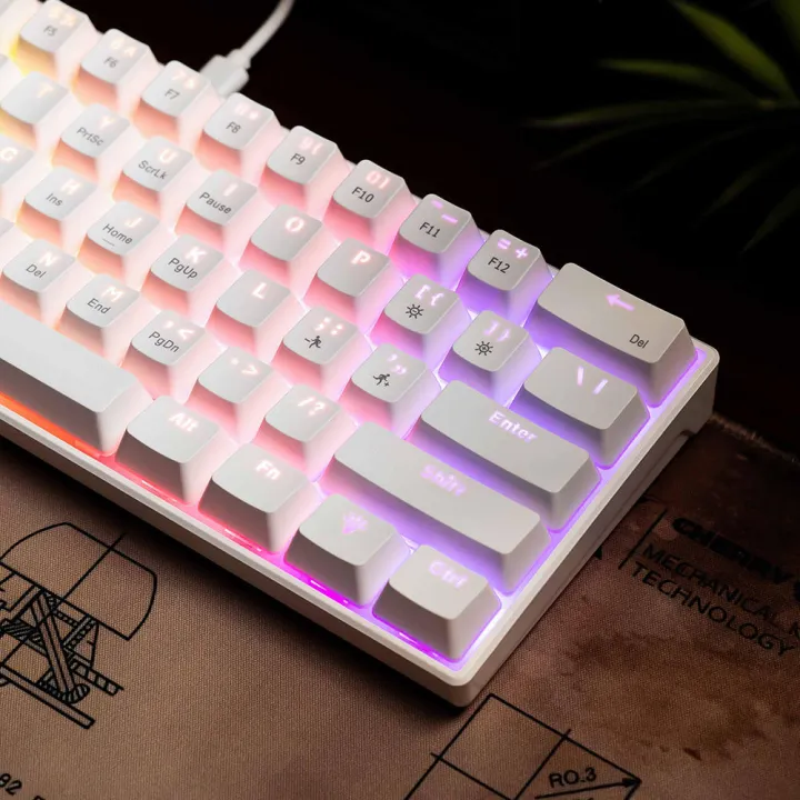 A61K%2061KEYS%20White%20/%20Black%20Mechanical%20Keyboard%20Type%20C%20Hot-swapable%20RGB%20Computer%20Gaming%20Mechanical%20Keyboard%20Red%20axis%20-%20Image%202
