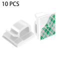 10/20 Pcs Glue Self-adhesive Wire Clip Fixer Holder Cable Holder Square Plastic Mount Clamp Network Office TV Coax Cable. 