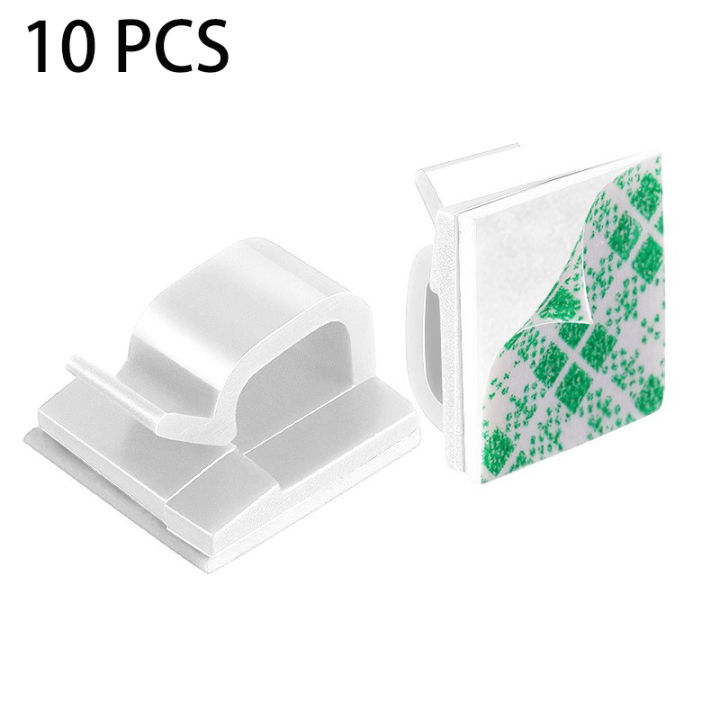 10/20%20Pcs%20Glue%20Self-adhesive%20Wire%20Clip%20Fixer%20Holder%20Cable%20Holder%20Square%20Plastic%20Mount%20Clamp%20Network%20Office%20TV%20Coax%20Cable%20-%20Image%209