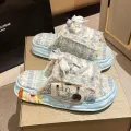 Summer Women Graffiti Slippers Sandals Platform Shoes Mules Flip Flops Street Clogs Flat 2023 New Sweet Casual Shoes For Female. 