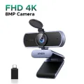UGREEN 4K 30FPS USB Webcam with Auto Focus, 1.5m Built-in Cable, Metal Finish Plastic Housing for Laptop PC Video Conference Streaming. 