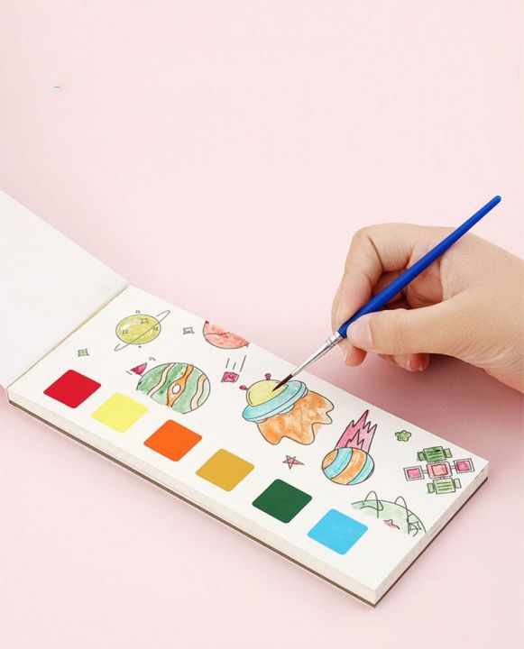 Portable Paint With Water Children Gouache Graffiti Picture Book Cartoon Watercolor Painting Activity Books Set Kids Drawing Toy