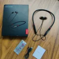 Lenovo Neckband Headset HE05X Bluetooth Wireless Neckband Headset Headphones Earbuds Stereo Mic Earphone Headphone Earphones Headsets Retractable Sweat Proof Earbuds Magnetic. 