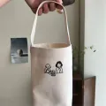 【ALLGOOD】Milk Tea Canvas Bag Canvas Bag Milk Tea Canvas Bag Tote Bag Water Cup Holder Umbrella Handbag. 