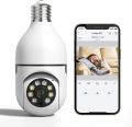 Light Bulb Camera, 360 Degree Panoramic IP Camera, Full HD 1080P Adjustable Vertical 90°Horizontal 360° Wi-Fi Surveillance Camera, with Night Vision, Alarm Function, Motion Detection, Two Way Talk WiFi Light Bulb Camera Wireless 1080P Smart Dome Security. 