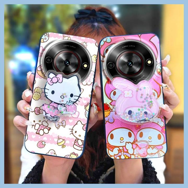 Anti-knock Back Cover Phone Case For ZTE Blade A75 5G/Nubia Focus 5G/Calf 5G phone lens protection Rotatable stand cute