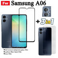 3 IN 1 Samsung A06 Tempered Glass Film For Samsung Galaxy A06 A 06 Full Cover Screen Protector Glass +Camera Lens Film+back film. 