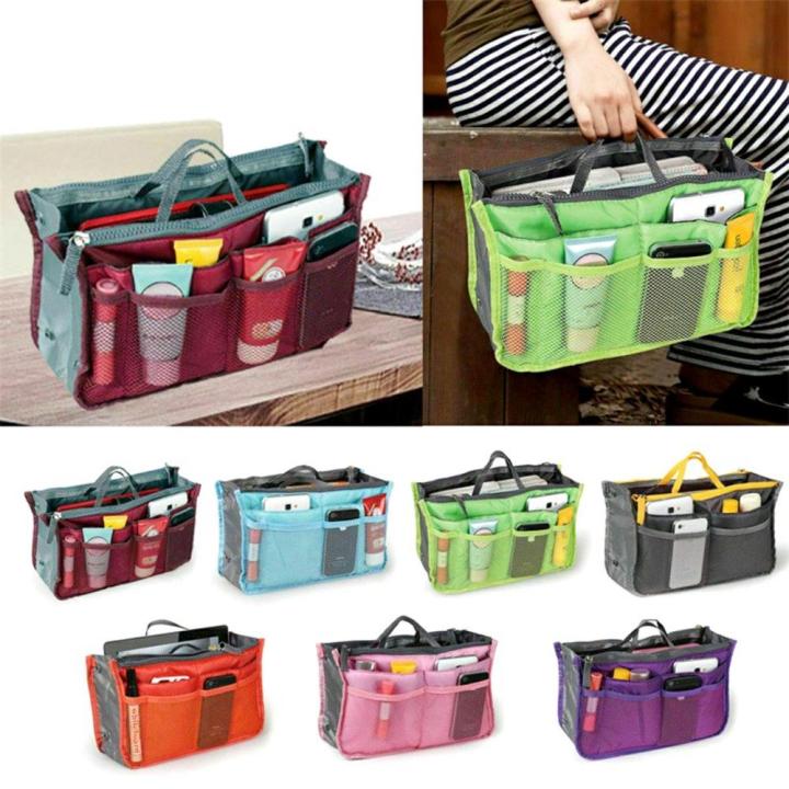 【Fullyoung_520 Store】Large Capacity Nylon Travel Desk Organizer Cosmetics Hand Purse Lady Makeup Bags Portable Bathing Bag Pouch
