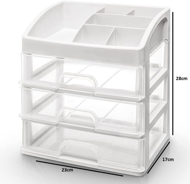 Makeup%20Organizer%20with%201%20Drawer%20Storage%20Unit%20%7C%20Large%20Capacity%20Clear%20Display%20case%20for%20Jewelry,%20Cosmetics,%20Makeup%20and%20Desktop%20Units%20(Size%20-%20270mm%20x%20170mm%20x%20235mm%20-%20Image%202