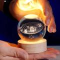 3D Moon Glass Globe Ball Solar System Galaxy Saturn Spheres Home Ornament Interior Room Decoration Crystal Spheres Night light. 