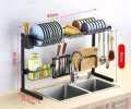 Dish Rack Kitchen Double Sink Rack Stainless Steel Plate Cutlery Holder. 