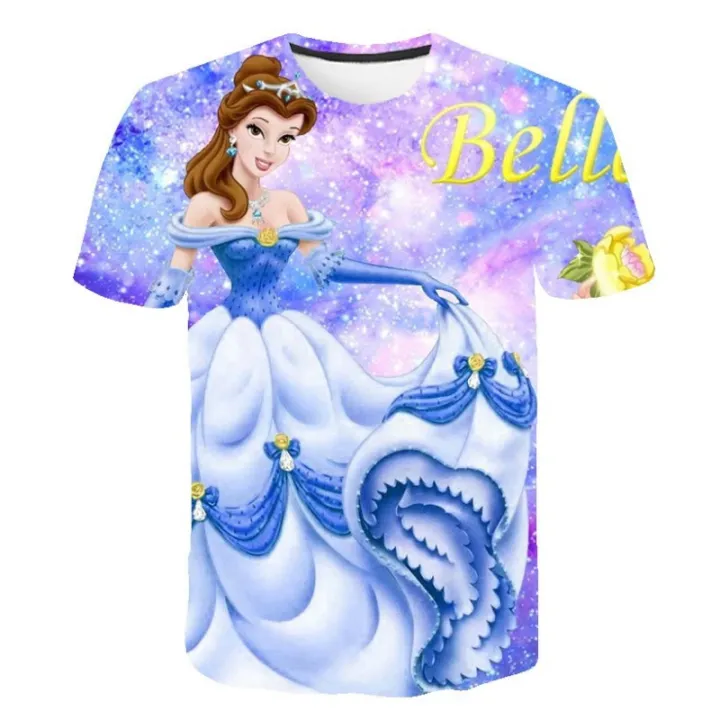 Children%20Cinderella%20T-Shirts%20Girls%20Summer%20Kids%20Rapunzel%20Belle%20Disney%20Princess%20Tops%20Tees%20Baby%20Kids%20Cartoon%20Tee%20Shirts%201-14%20Years%20-%20Image%205