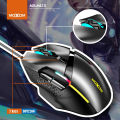 Moxom - MX-MS13 USB Sniper Laser Gaming mouse 7 Keys Optical 7D RGB fashion LED Lighting Backlight Black 1.5m DPI 6400 Fabric Cable Ryzen Asus Republic of Gamers. 