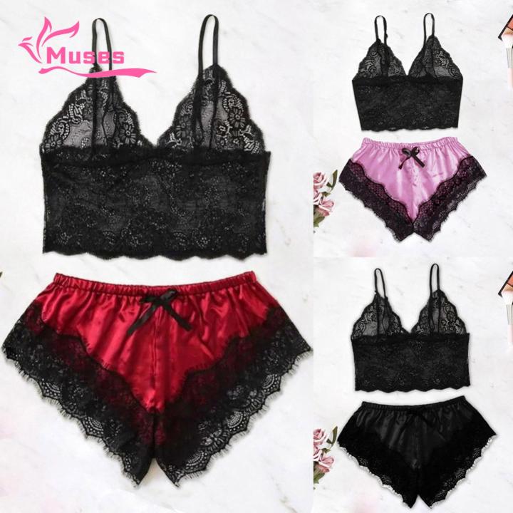 Muses%20Mall%20Camisole%20Shorts%20Set%20Attractive%20Women%20Camisole%20Shorts%20Lace%20Sleepwear%20Set%20-%20Image%207