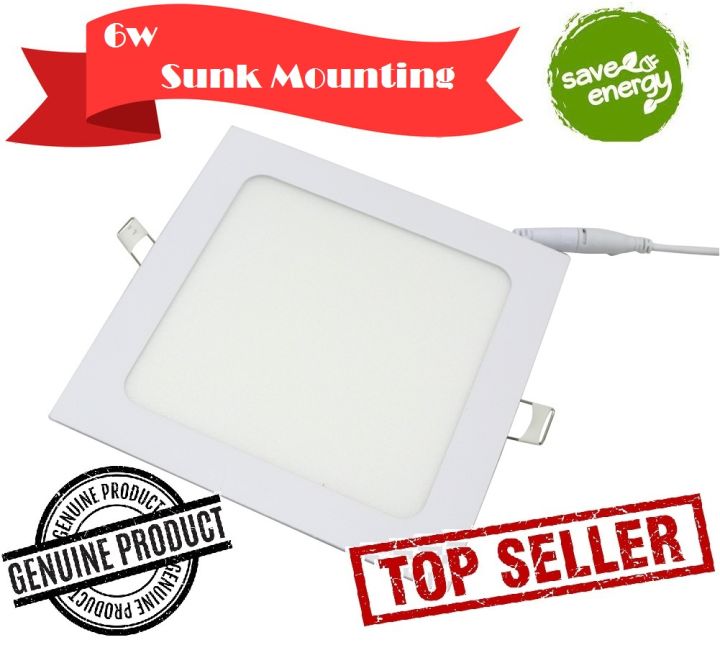 Led panel light 6w sunk mounting square type