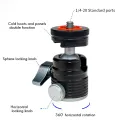 Mini Ball Head Tripod Head with Universal 1/4 Inch Screw Mounts for DSLR Cameras Flash Tripod Monopod Fill Light Easy Install Easy to Use. 
