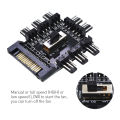 Tishric 1 To 8 3pin Fan Hub Pwm Sata Molex Splitter Pc Mining Cable 12v Power Suppply Cooler Cooling Speed Controller Adapter. 