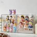 Showcase Storage Organizer Stackable Figures Display Stand Display Case Clear with steps. 