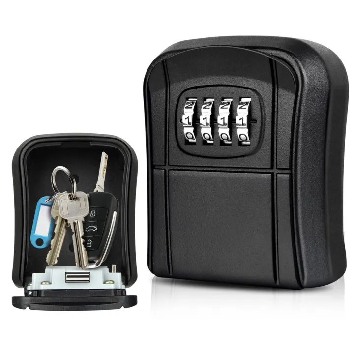 Key%20Box%20Wall%20Mounted%20Mini%20Key%20Safe%20Outdoor%20Key%20Box%20with%20Resettable%204-Digit%20Numeric%20Code%20Waterproof%20Key%20Box%20(Black)%20-%20Image%208