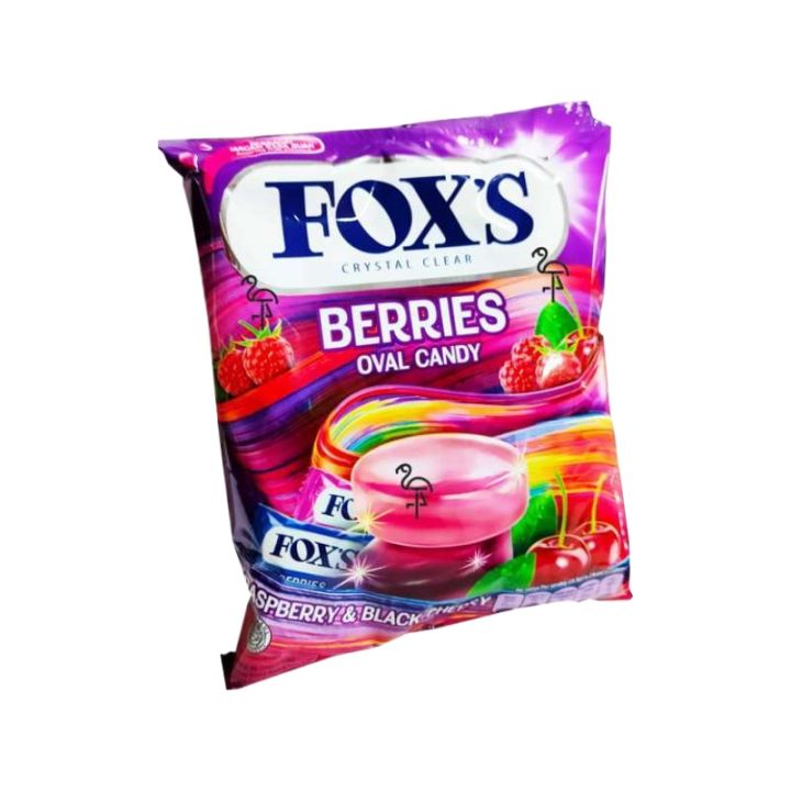 Fox's Crystal Clear Berries Oval Candy Raspberry & Black Cherry  [90g]