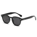 Vintage Small Round Sunglasses Men Ins Popular Fashion Clear Ocean Lens Rivets Sun Glasses Luxury Brand Eyewear Retro Oculos. 