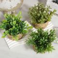 Nordic Style Green Artificial Potted Plant 11cm Woven Artificial Plants Plastic Leaf Eucalyptus Grass Artificial Decorations Home Decor. 