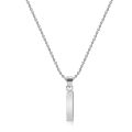 Men’s Geometric Spiral Rectangle Pendant Necklace, Stainless Steel Fashion Jewelry. 