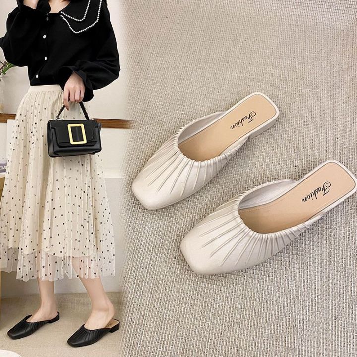 2023New%20Korean%20Style%20Half%20Slippers%20Closed%20Toe%20Lazy%20Summer%20Outer%20and%20Inner%20Wear%20Daily%20Date%20New%20Shoes%20Waterproof%20Durable%20Half%20Enclosing%20Slipper%20-%20Image%207